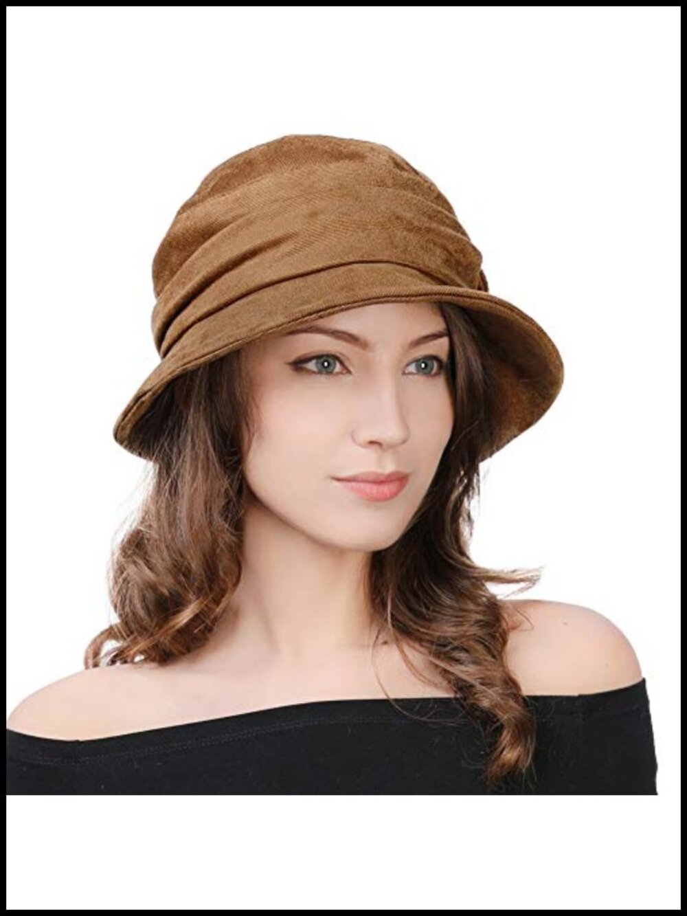 Womens Vintage 1920s Cloche Bucket Hat Packable Floppy Winter Party